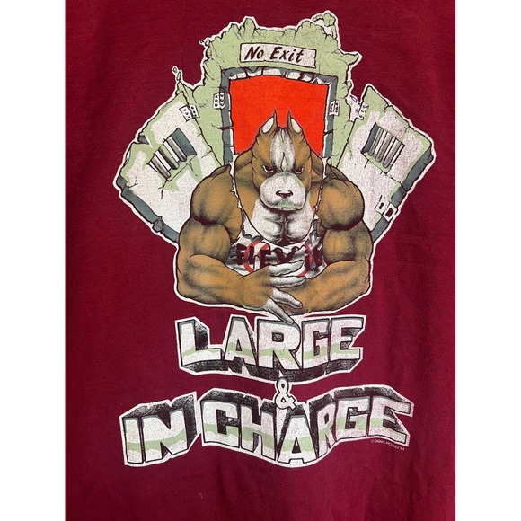 Fruit of the Loom Other - Vintage 1994 Dawg Pound Large & Charge Pitbull T Shirt XL Maroon Single Stitch